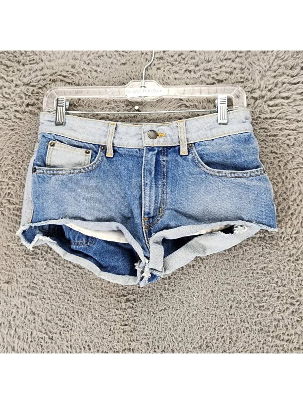Carmar Shorts Womens 25 Blue Two Tone Cotton Denim Cutoff